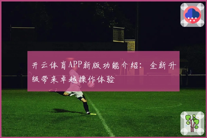 开云体育APP新版功能介绍:全新升级带来卓越操作体验